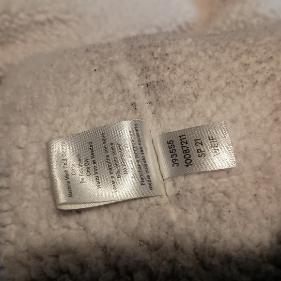 Blue and White Jean Jacket with Plush Collar - Picture 3 of 5